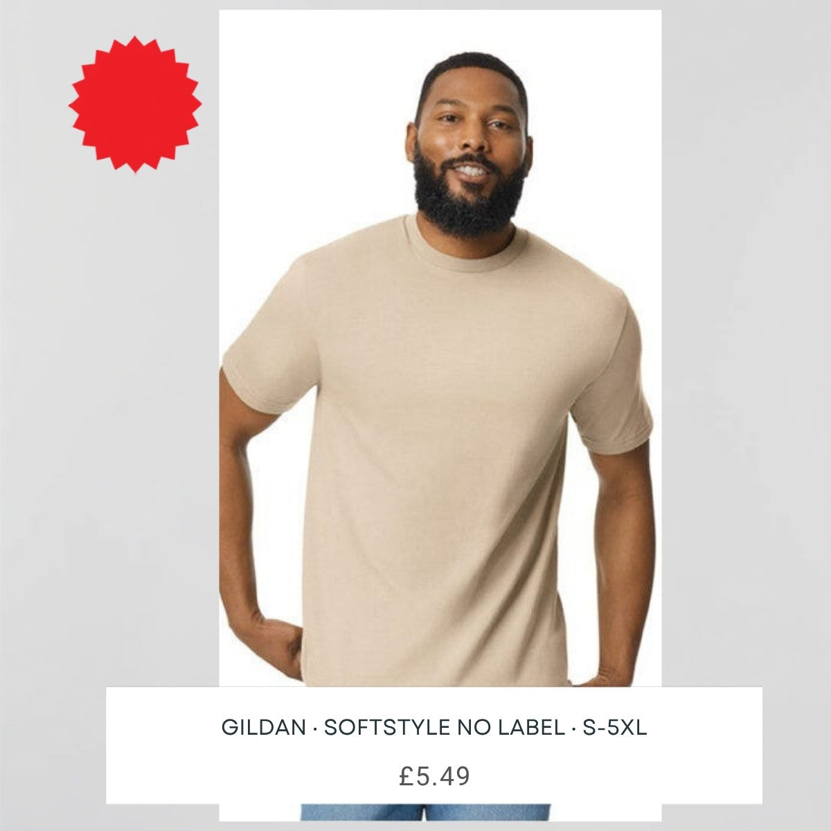 Gildan 65ENLB0 Softstyle no label t-shirt - square main image