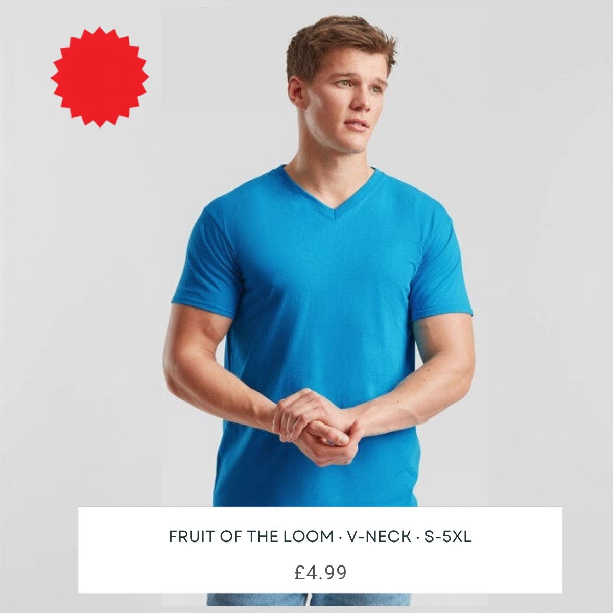 Fruit of the Loom 61066 v-neck t-shirt - square main image