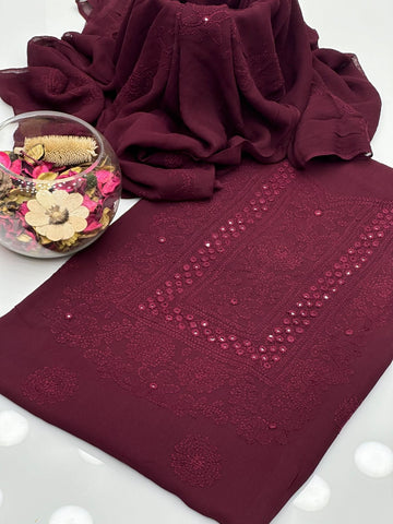Handmade Chicken Kari With Mirror Work Ready to Wear 3Pc