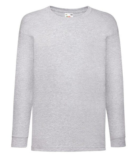 Fruit Of The Loom Kids' Valueweight Long Sleeve T-Shirt 100% Cotton