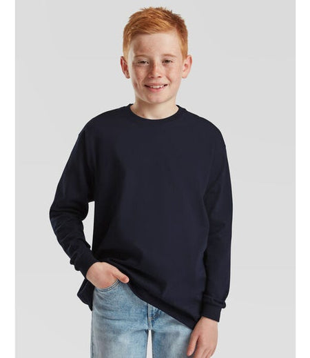 Fruit Of The Loom Kids' Valueweight Long Sleeve T-Shirt 100% Cotton