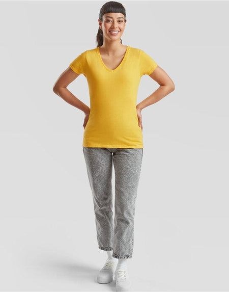 Fruit of the Loom Ladies Valueweight V-Neck T-Shirt