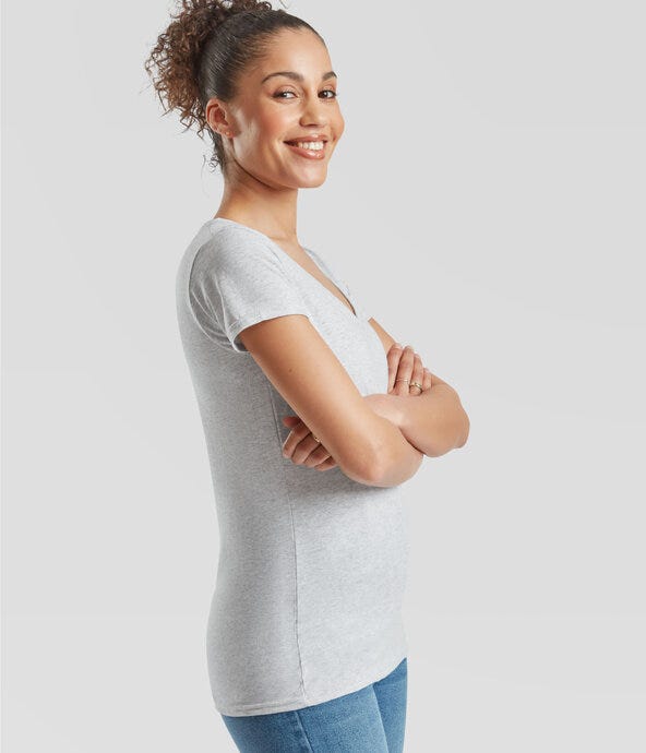 Fruit of the Loom Ladies Valueweight V-Neck T-Shirt - alternate