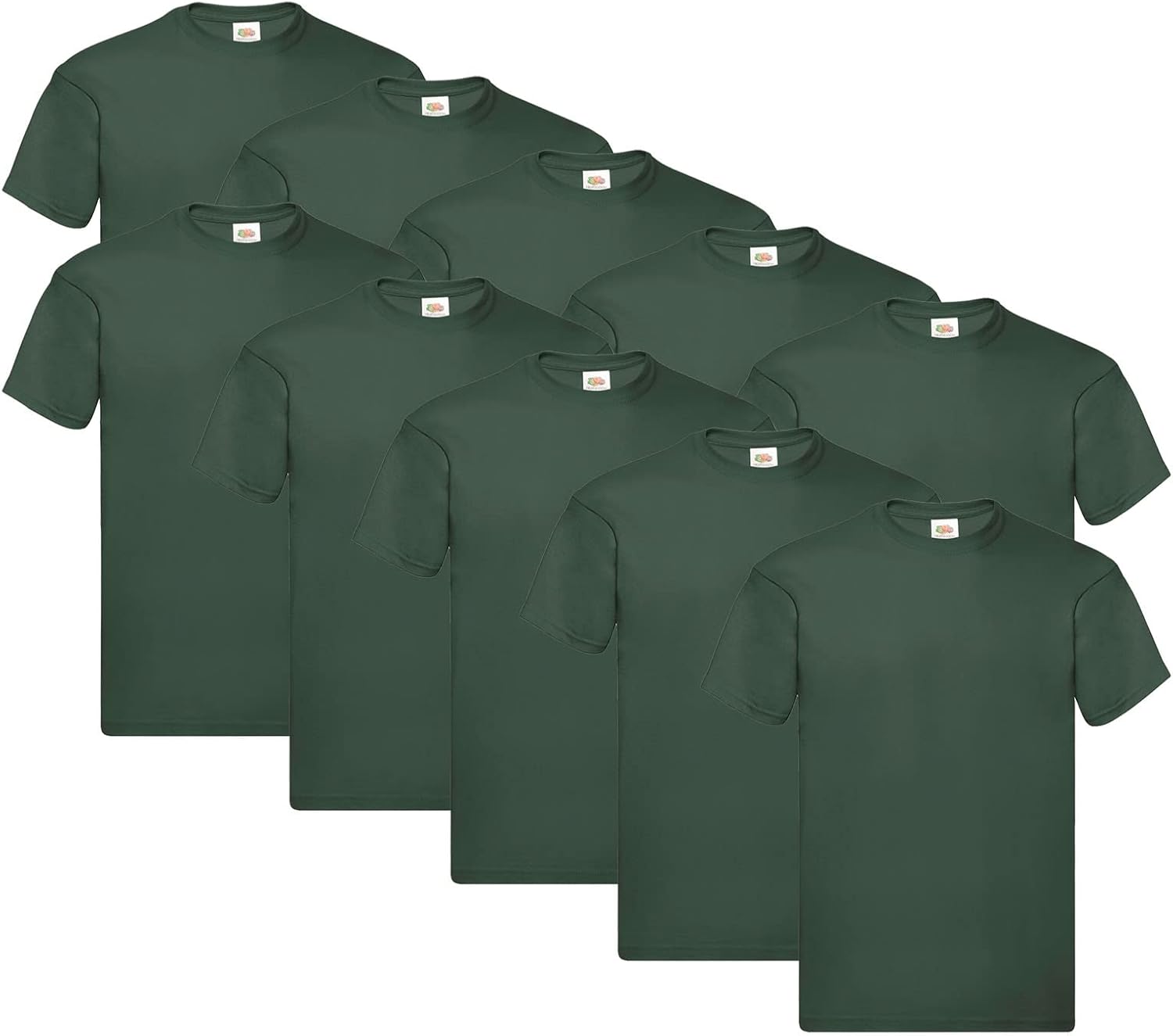 Fruit Of The Loom Men's Iconic Lightweight Ringspun Tee 5 Pack T-Shirt Black Large