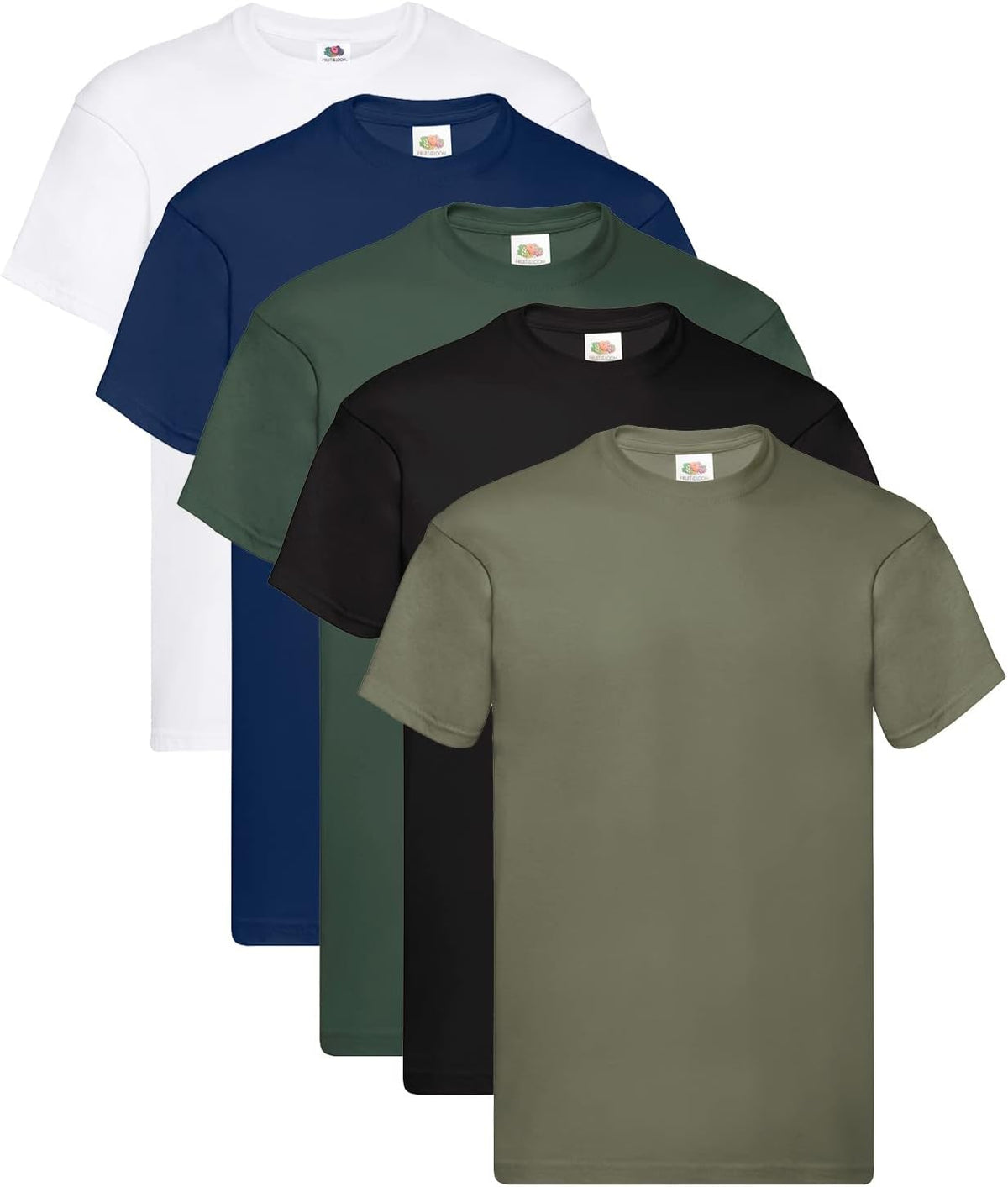 Fruit Of The Loom Men's Iconic Lightweight Ringspun Tee 5 Pack T-Shirt Black Large