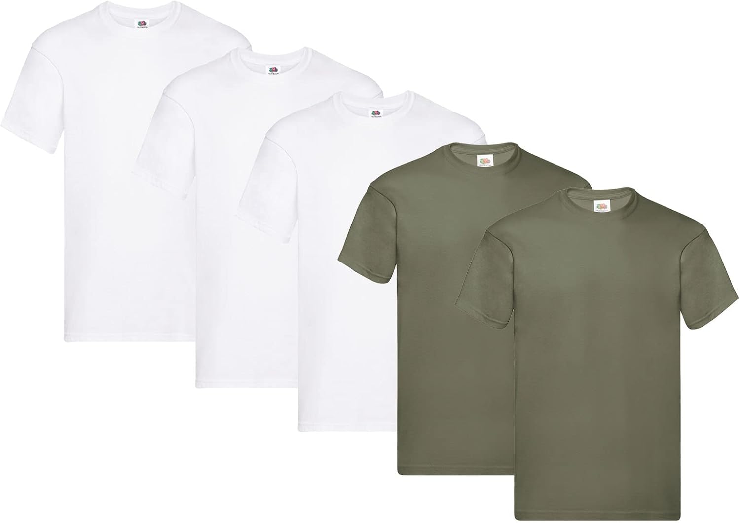 Fruit Of The Loom Men's Iconic Lightweight Ringspun Tee 5 Pack T-Shirt Black Large