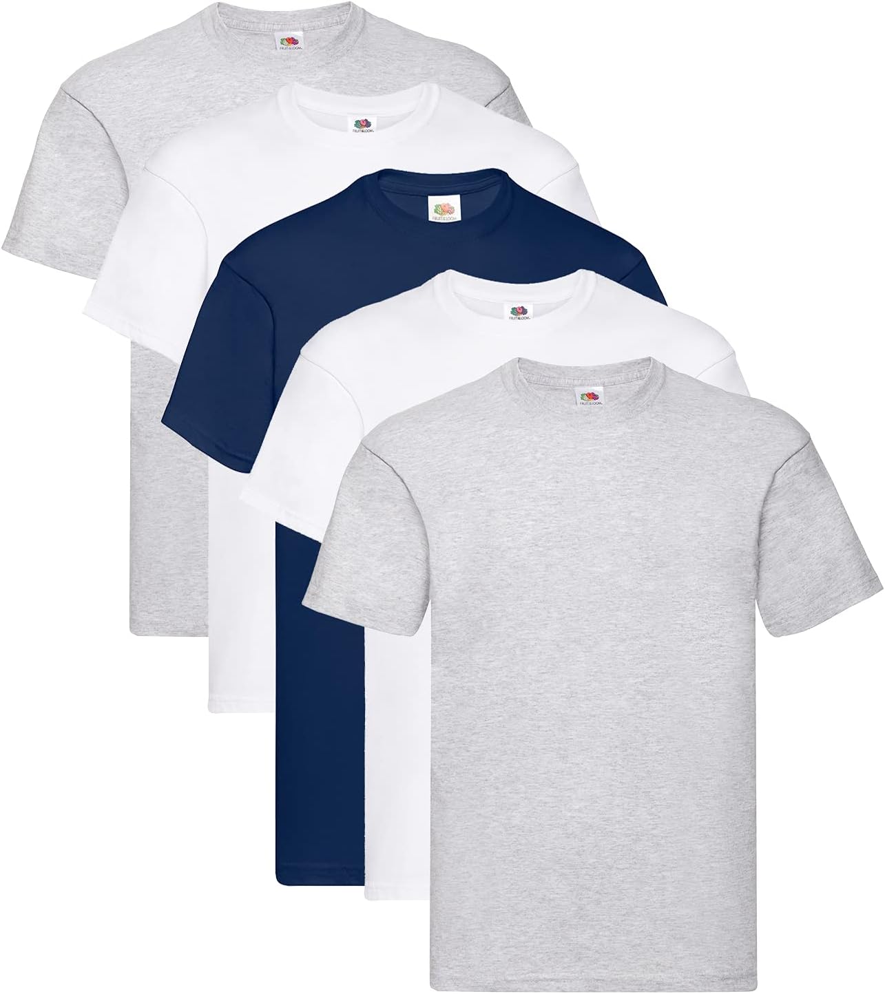 Fruit Of The Loom Men's Iconic Lightweight Ringspun Tee 5 Pack T-Shirt Black Large