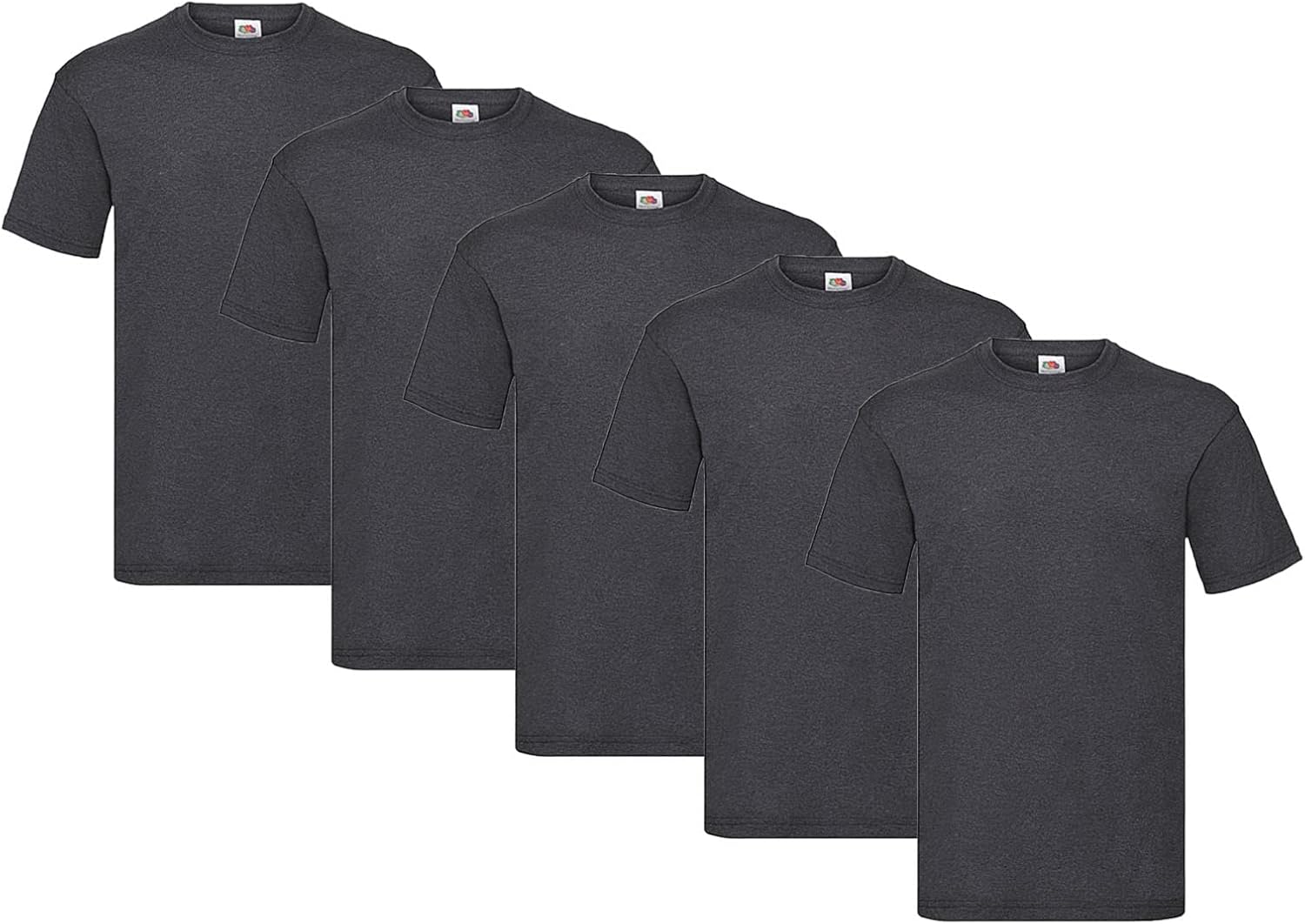 Fruit Of The Loom Men's Iconic Lightweight Ringspun Tee 5 Pack T-Shirt Black Large