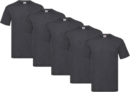 Fruit Of The Loom Men's Iconic Lightweight Ringspun Tee 5 Pack T-Shirt Black Large