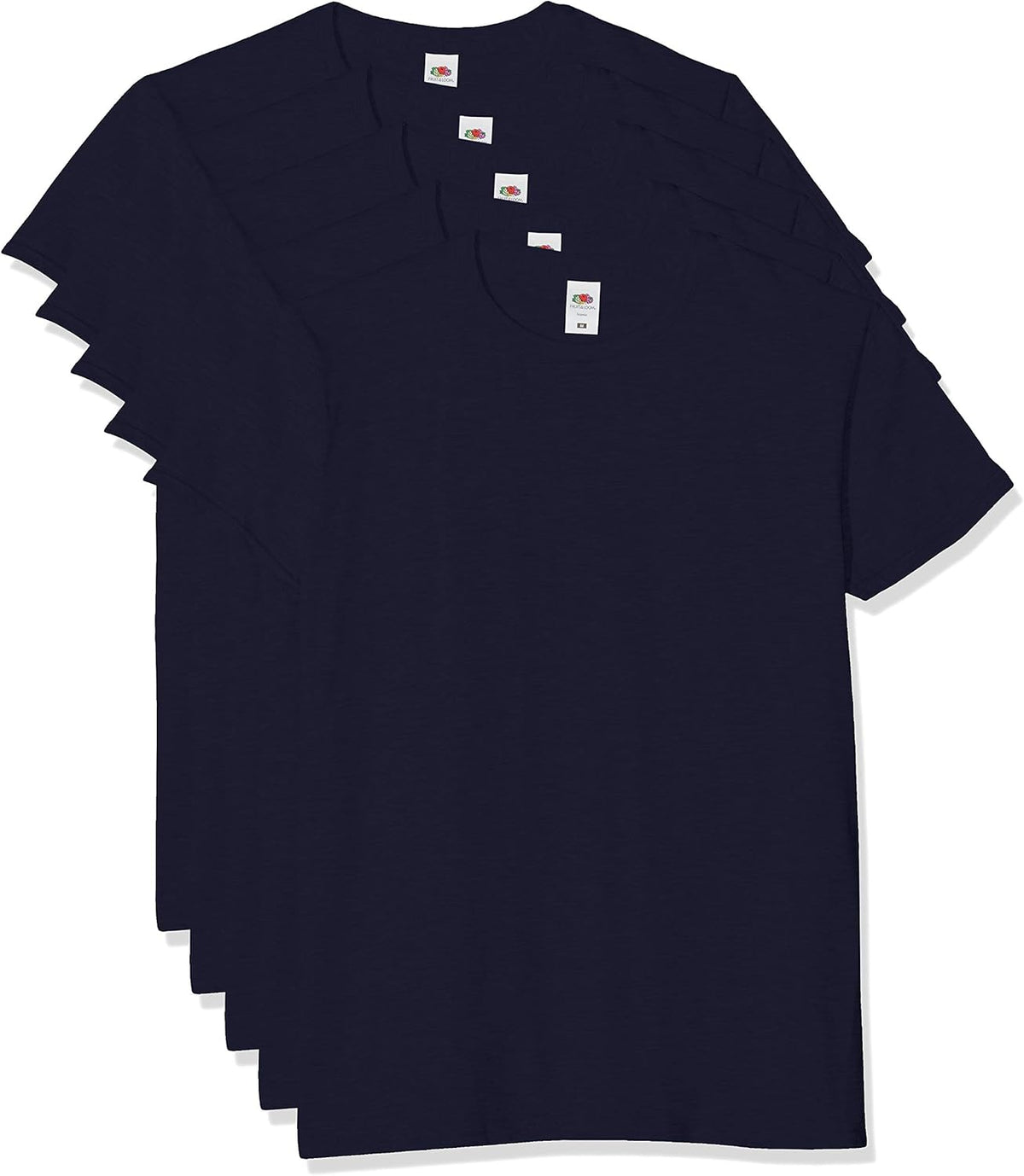 Fruit Of The Loom Men's Iconic Lightweight Ringspun Tee 5 Pack T-Shirt Black Large