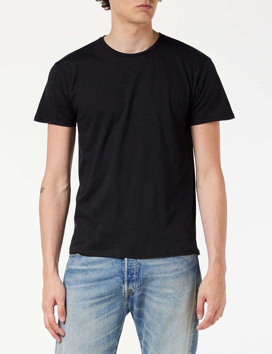 Fruit Of The Loom Men's Iconic Lightweight Ringspun Tee 5 Pack T-Shirt Black Large