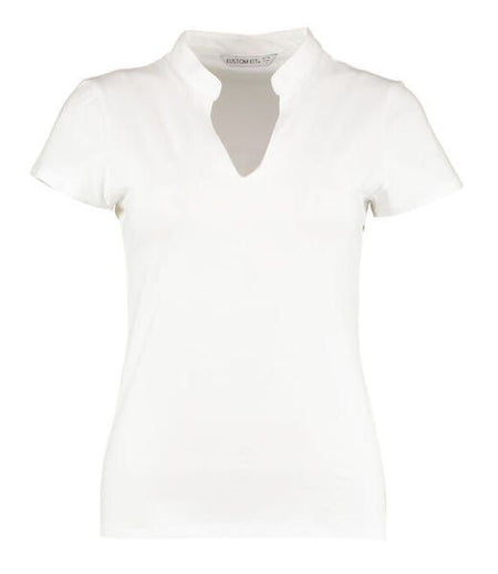 Kustom Kit Ladies Regular Mandarin Top Short Sleeve