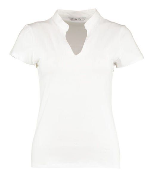 Kustom Kit Ladies Regular Mandarin Top Short Sleeve