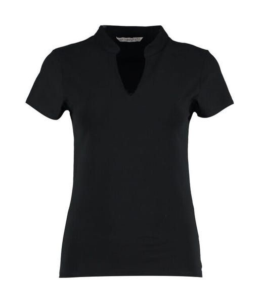 Kustom Kit Ladies Regular Mandarin Top Short Sleeve